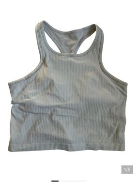 lululemon athletica Ribbed Racerback Crop Tank - Light Blue Gray